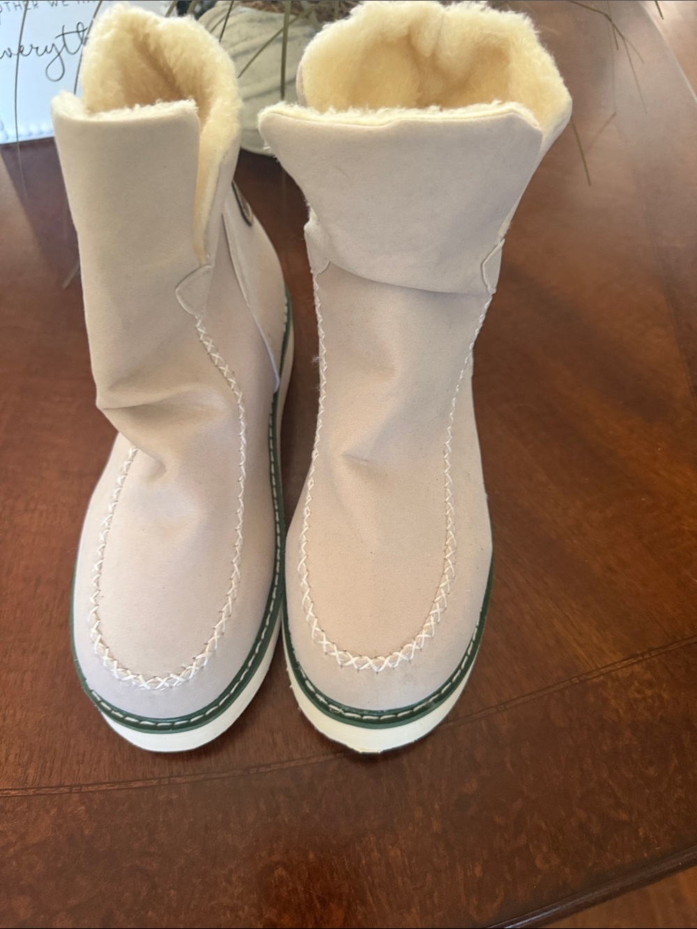 Cozy Cream Shearling-Lined Ankle Booties - Women's